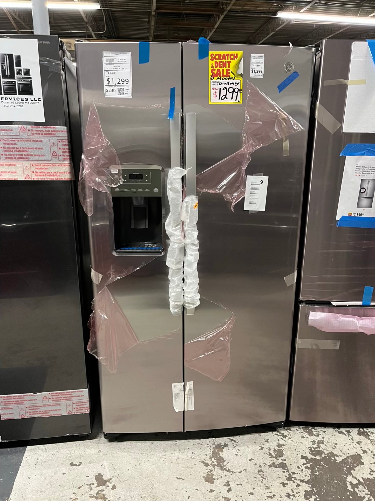 Open Box 📦 GE Side x Side Refrigerator stainless steel w/ice water dispenser  - Item number #RF631KB  36” in