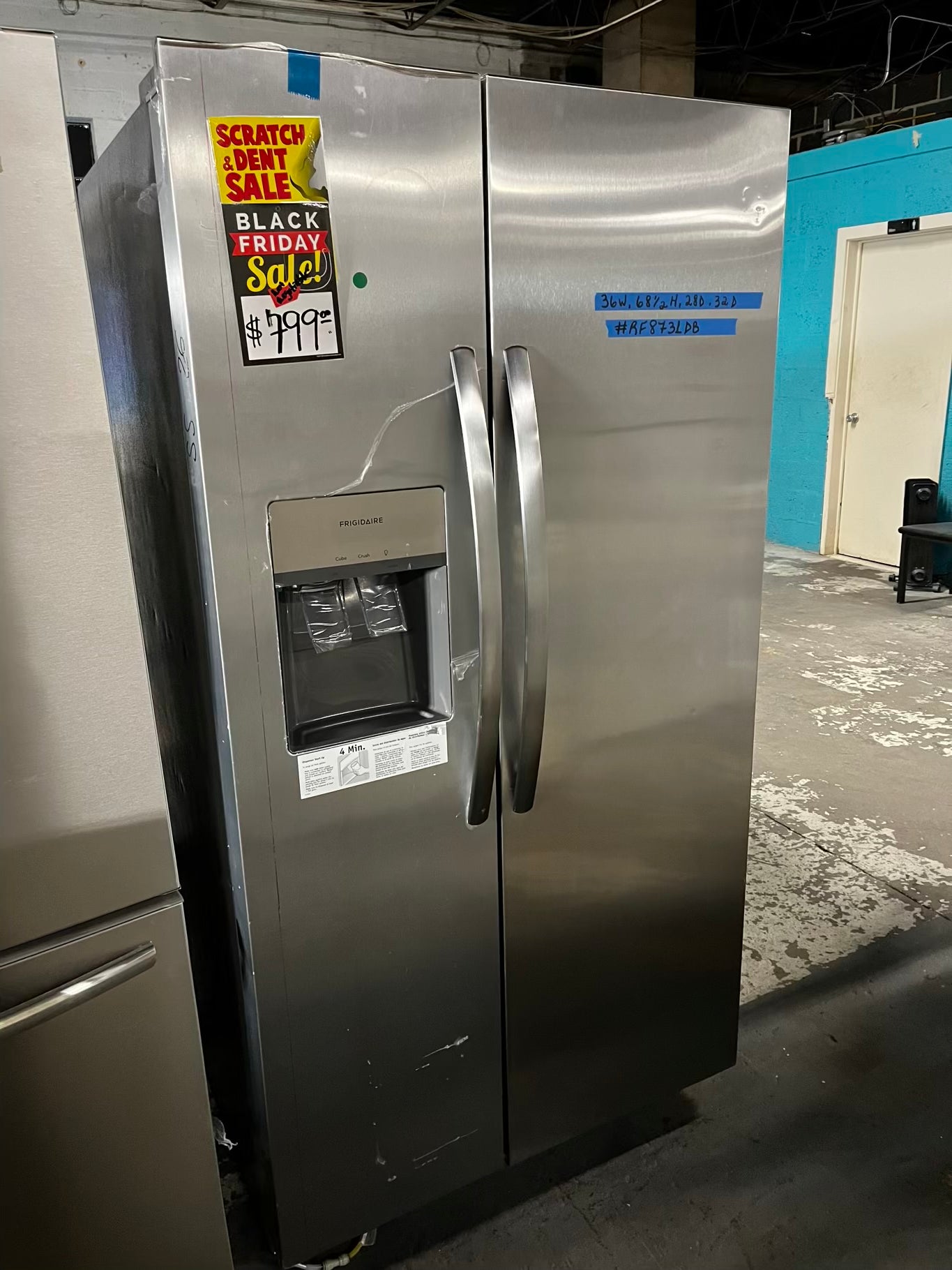 ~ Open Box 📦 | scratch & dent Frigidaire side x side  refrigerator w/ice water dispenser stainless steel 36" #RF8731DB