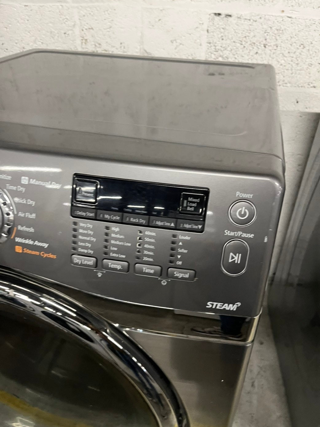 - 📢black Friday sale 🦃 Samsung Sensor dry steam electric 220v dryer front load stainless steel drum 7.5cu.ft. large capacity  27" silver #EDL21MB