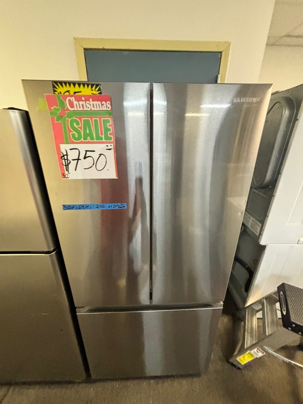 *🎄Holiday Sale 🎁Used | Refurbished-Samsung  32”  French door refrigerator counter depth slate *with maker inside - stock number #RF11C3L