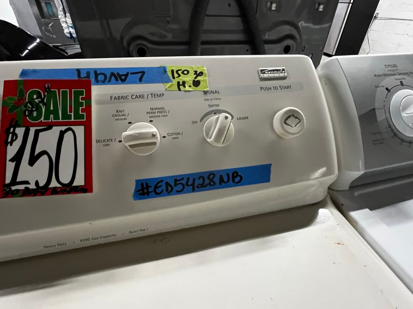 🎄Holiday Sale 🎁 Kenmore  side x side large capacity electric 220v dryer  in off white 27” Refurbished #ED5428NB
