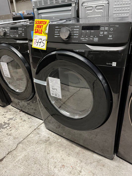 Open Box - Scratch & Dent Samsung - 7.5 Cu. Ft. Stackable Electric 220v Dryer with Sensor Dry - Fingerprint Resistant Black Stainless Steel 27" #ED487CB