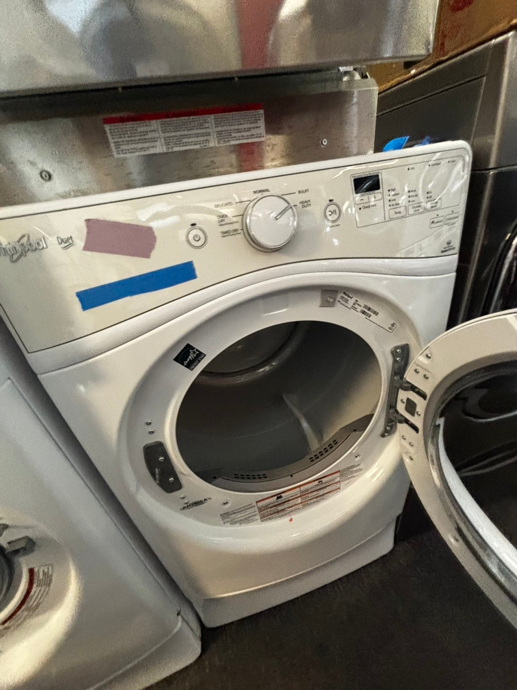 -Black Friday sale 🦃Whirlpool electric 220v washer and dryer set front load w/pedestal 27" in 
ITEM #Refurbished ED957PL
