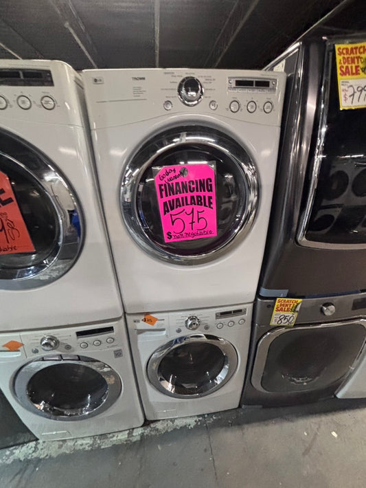} sale 🎈LG  washer & dryer set electric 220v front load stackable or side by side - sensor dry in white stackable or side by side , used refurbished working 💯 with warranty! #LGSETE32B