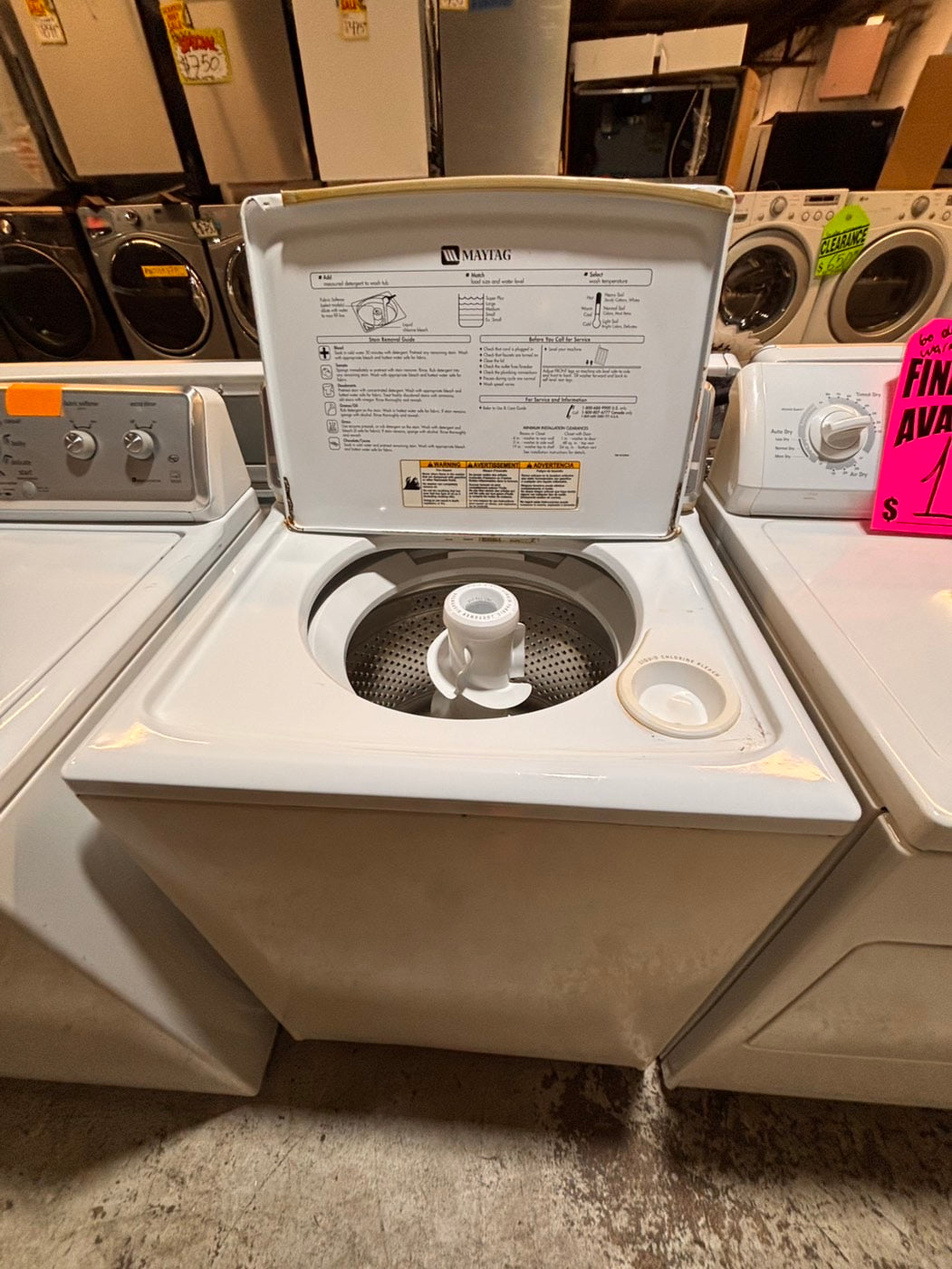 >*sale🎈maytag heavy duty Top load washing machine w out agitator 27" in good condition,used-Refurbished #TWMAW6B