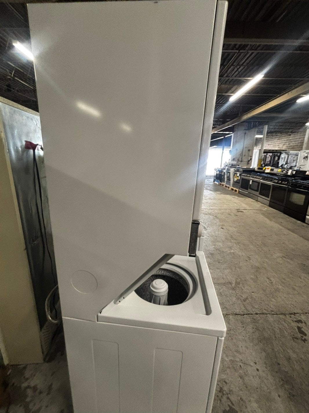 - Whirlpool stacked laundry center  110v gas unit washer & dryer set in white 24" #LCW852PB