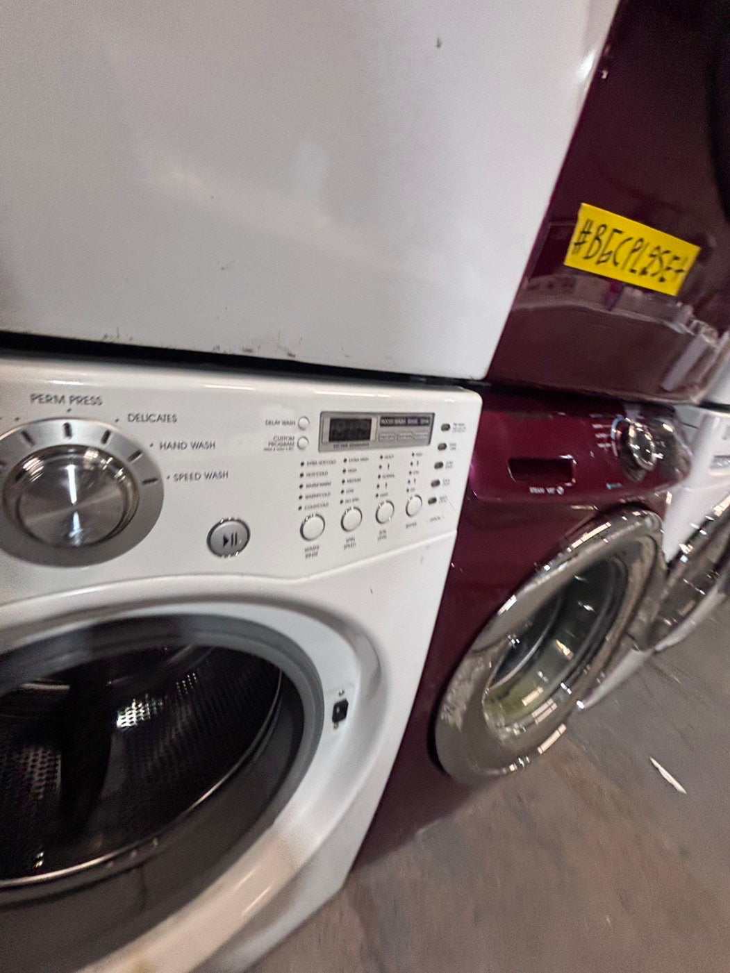 } special🎉LG  washer & dryer set electric 220v front load stackable or side by side - sensor dry , working 💯  with warranty , in white color   #SPM16SET