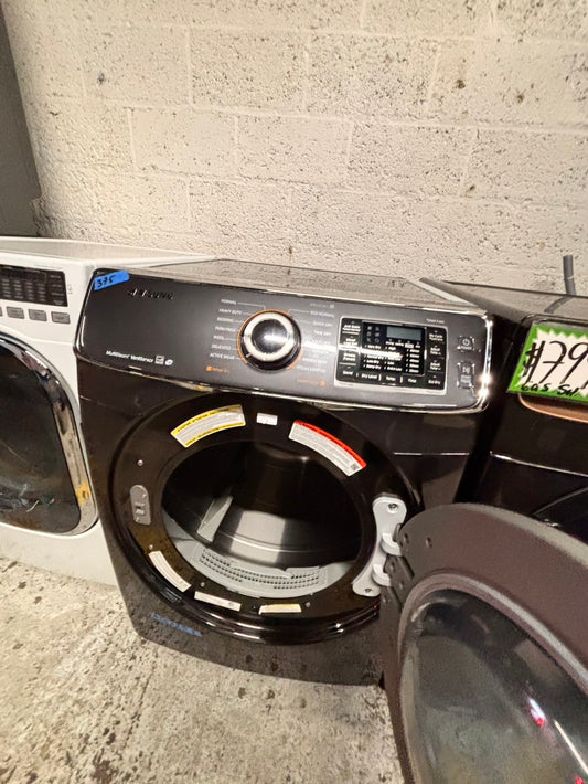>Mix & match Samsung dark gray  washer & gas dryer set front load stackable or side by side  27” in used Gas  -Refurbished #SAW456B