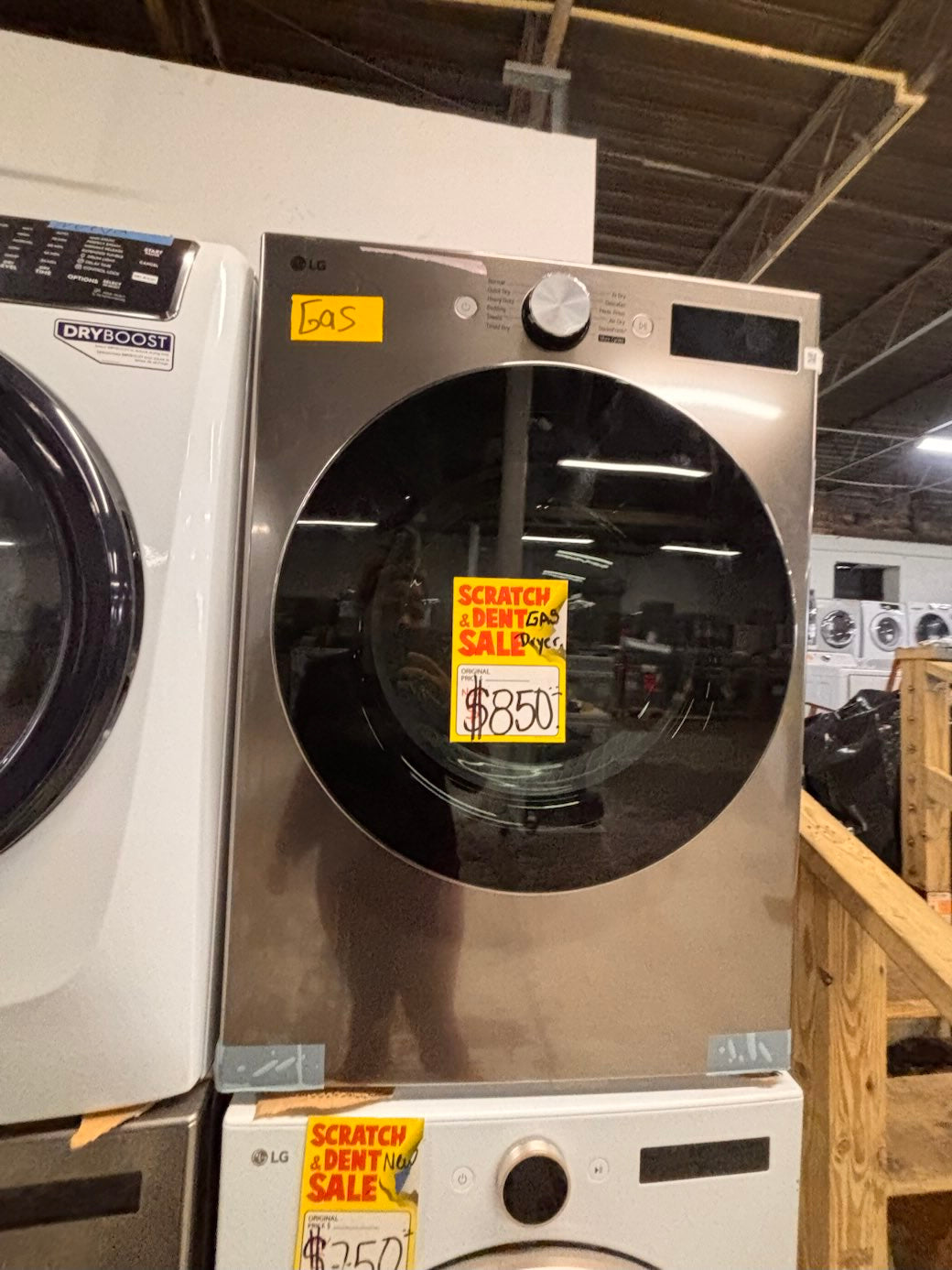 }}Open Box 📦 scratch & dent - LG GAS dryer large capacity in gray color  #GDLG94AB