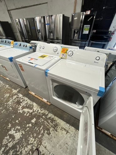 Open box 📦 New S/d Amana Top load washer and electric dryer 6.5 cu.ft  set white #AMWD65B