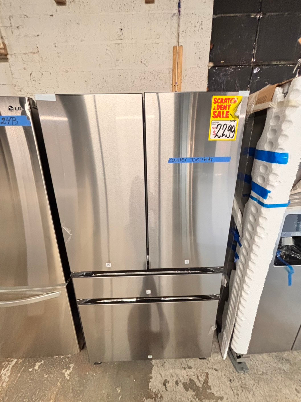 >special🎈New open box 📦 Samsung - Bespoke 23 cu. ft. Counter Depth 4-Door French Door Refrigerator with Beverage center #RRSYY41B