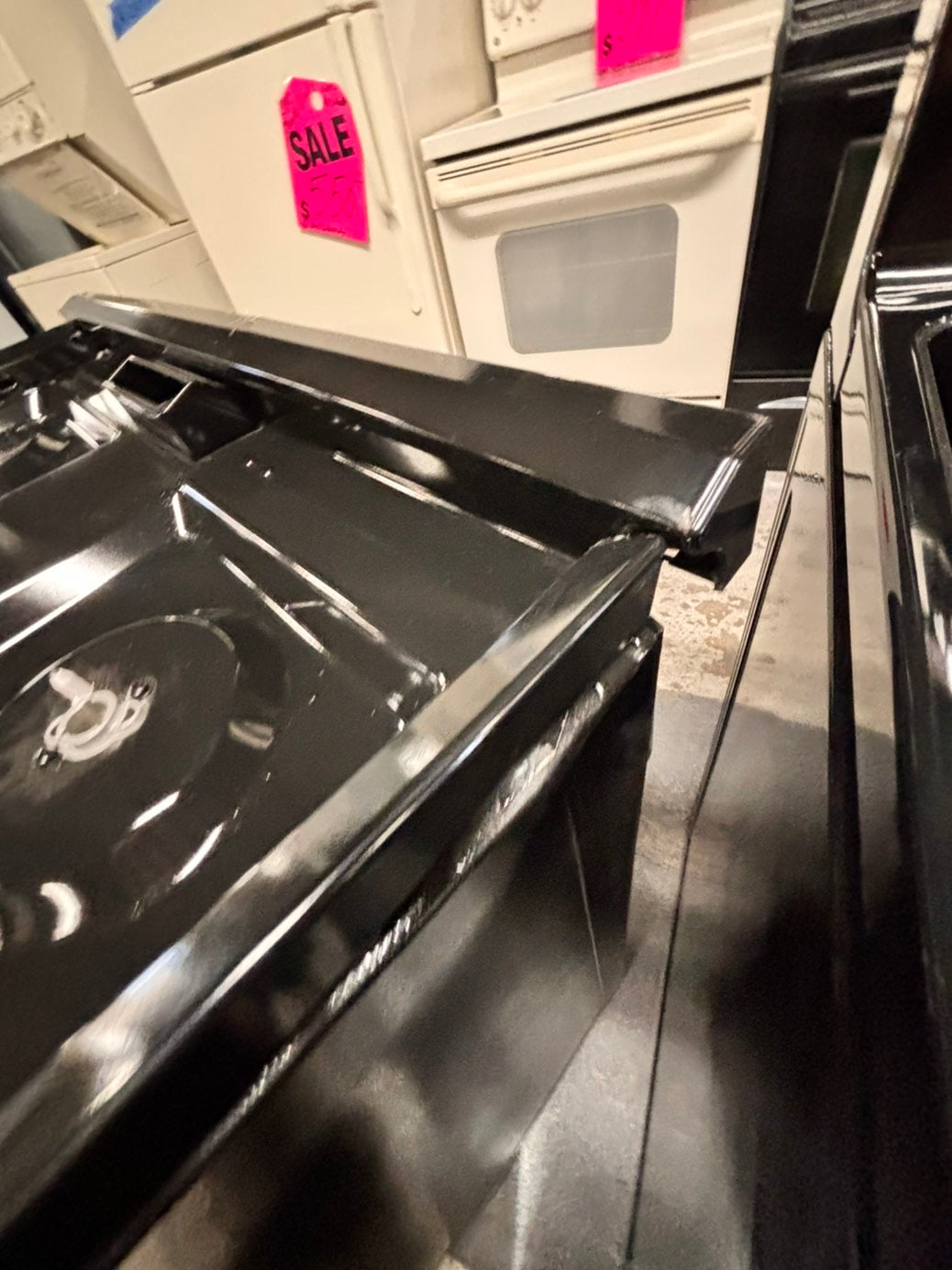 >Scratch & Dent slide-in  whirlpool Air fry Gas Range 5 burner in black Stainless Steel convection oven bake broil 30” #WPRA12B
