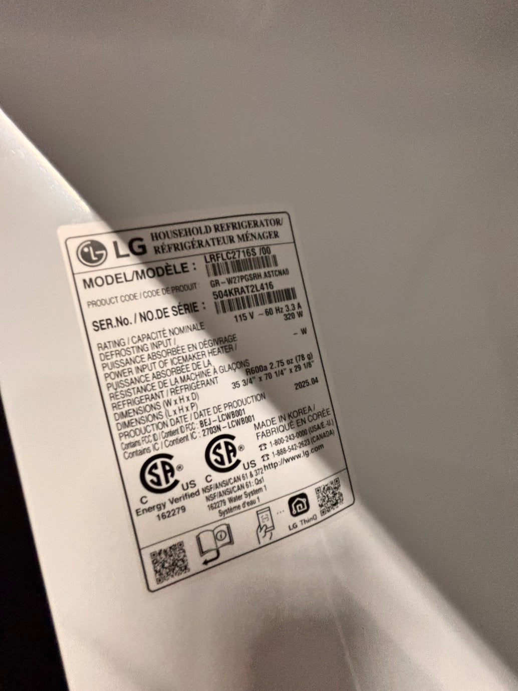 > LG new open box 📦 costumer return 27 cu. ft. SMART Counter Depth MAX French Door Refrigerator with Ice and Water, ADA Comp in PrintProof Stainless Steel #RLG27AB