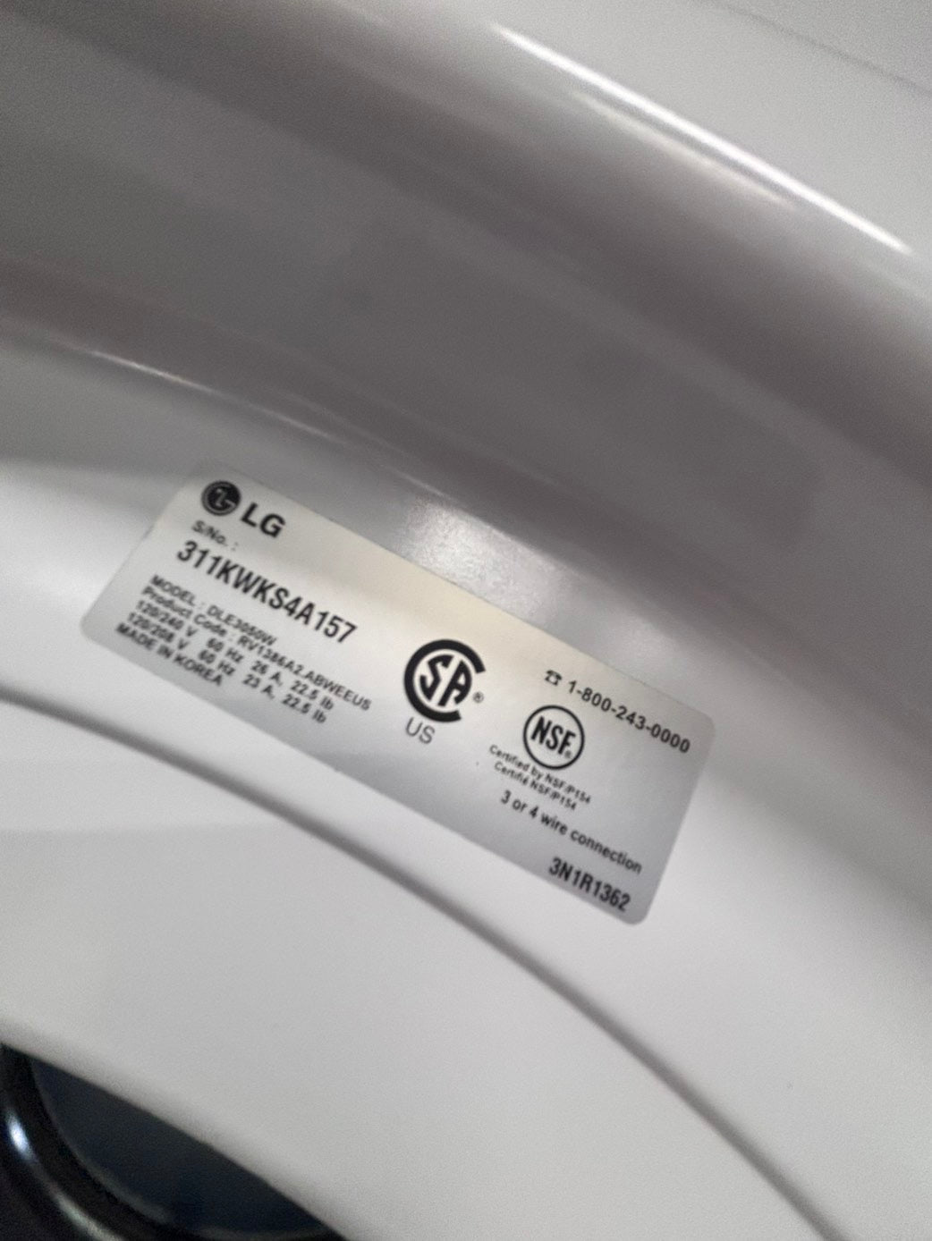>*LG washer & dryer set electric 220v front load stackable or side by side - sensor dry in white #WLS11D6B
