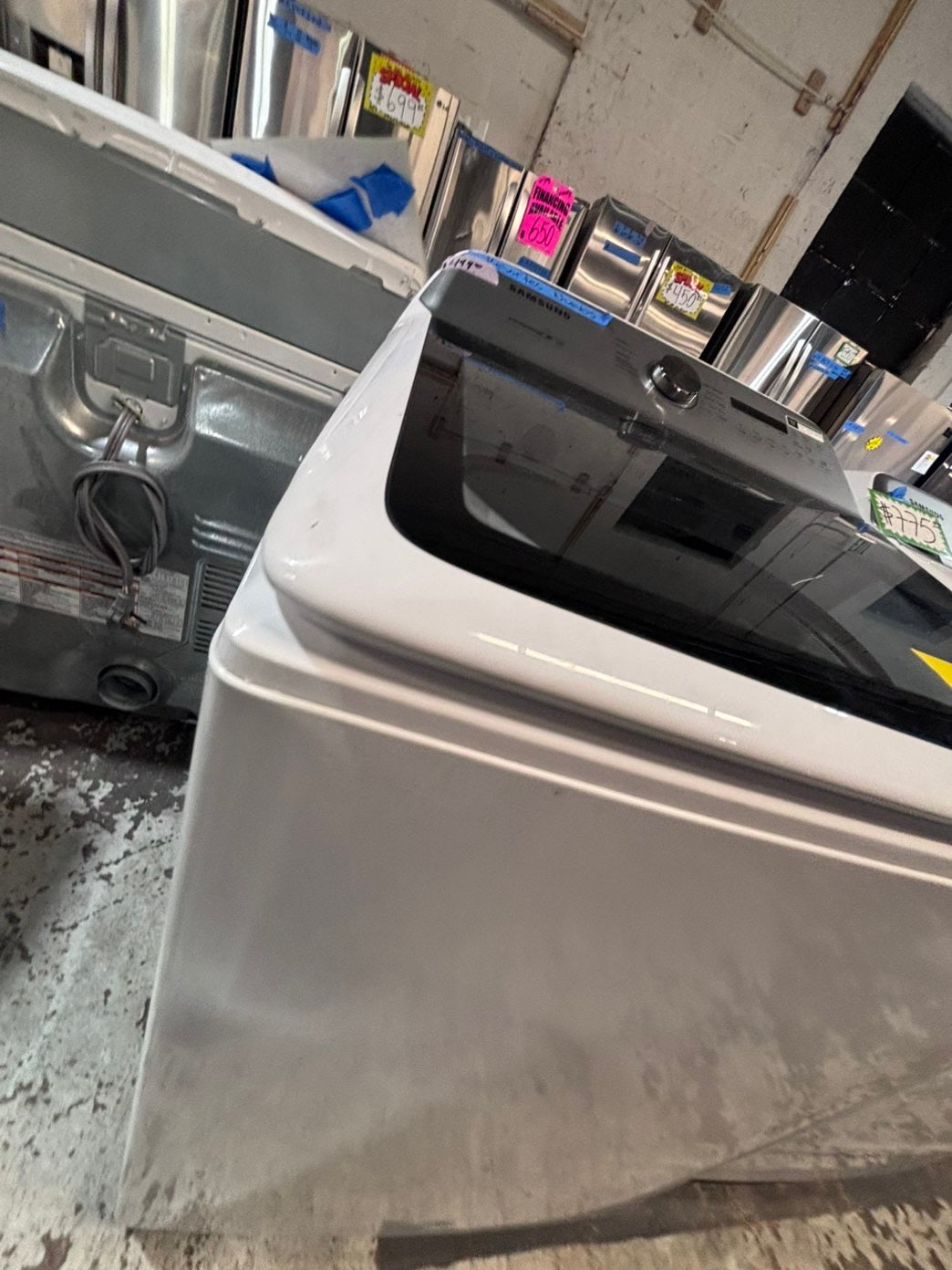 >*samsung extra  Large capacity white color Top load washer Drum stainless steel used,refurbished #SWPY57B