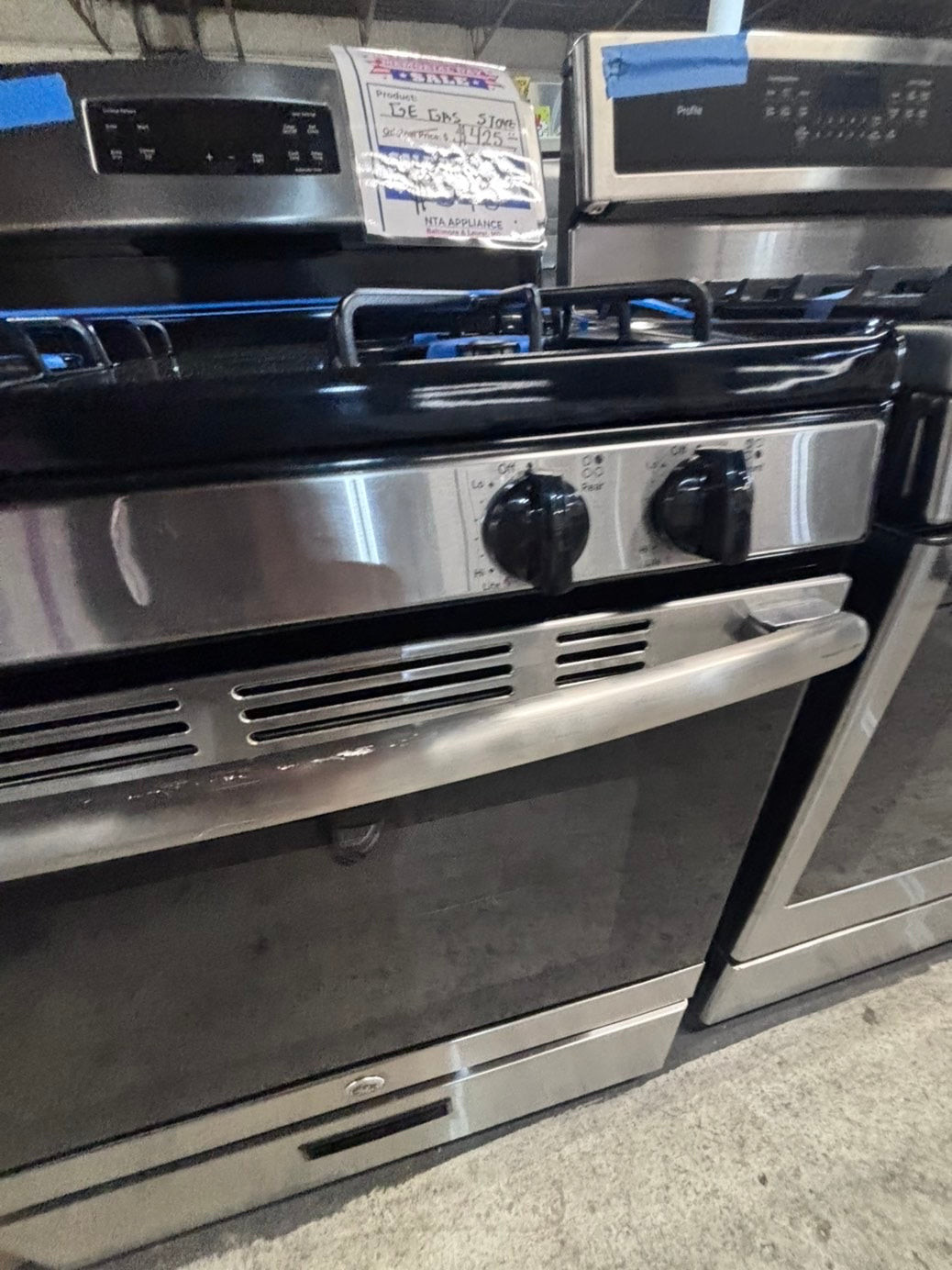 >>sale🔥GE range 4 burner bake broil Hi/Lo self clean in stainless steel used-Refurbished 30” #FEG10SB
