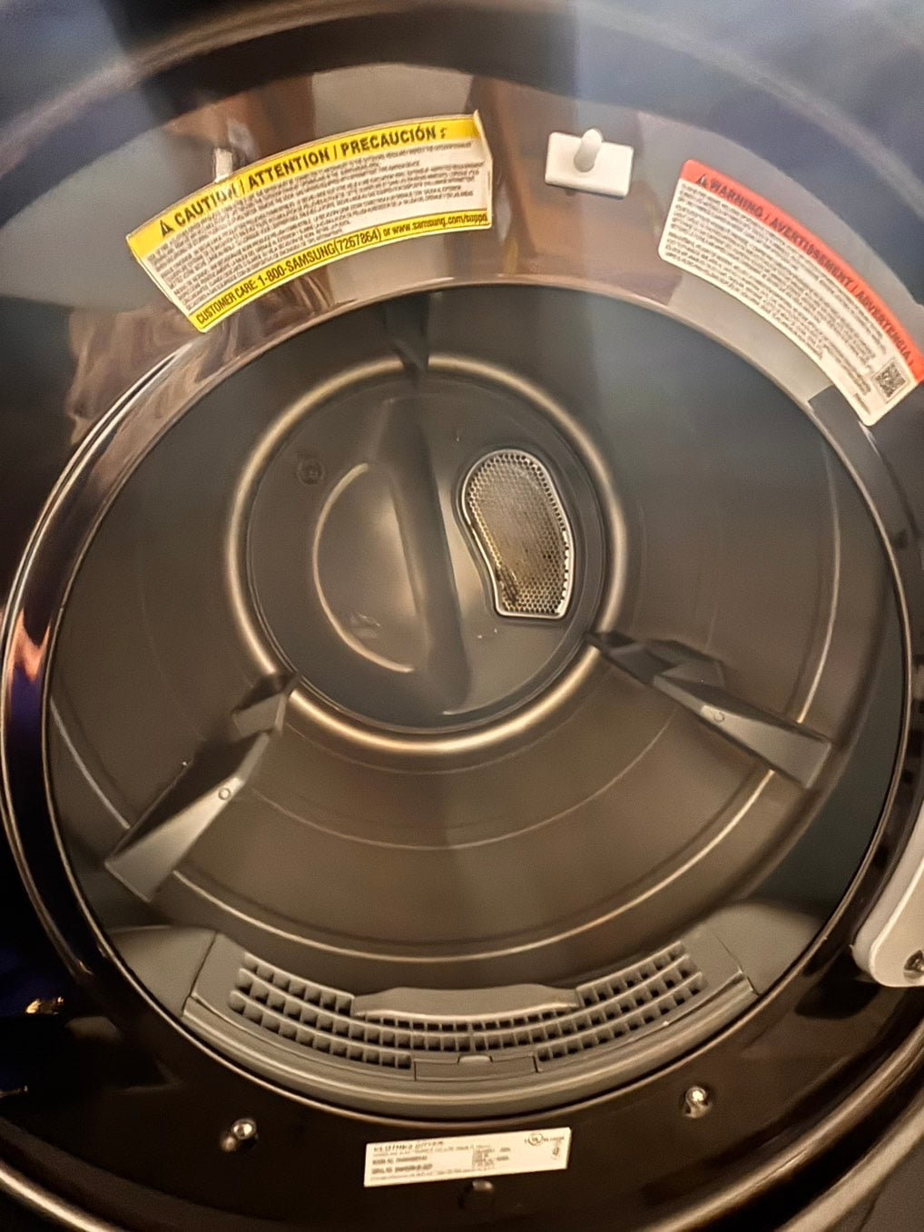 >Samsung Sensor dry steam electric 220v dryer front load stainless steel drum 7.5cu.ft. large capacity  27" dark gray  #EDS55BB