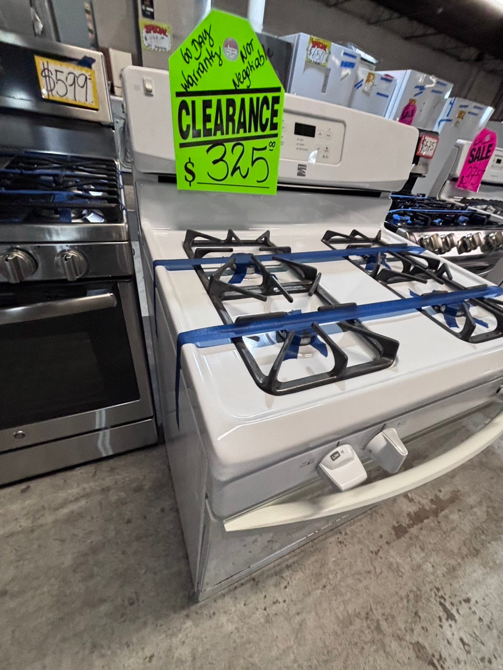 >*SALE🔥Kenmore Gas range 4 burner bake broil Hi/Lo self clean in  white used-Refurbished 30” #G17A2B