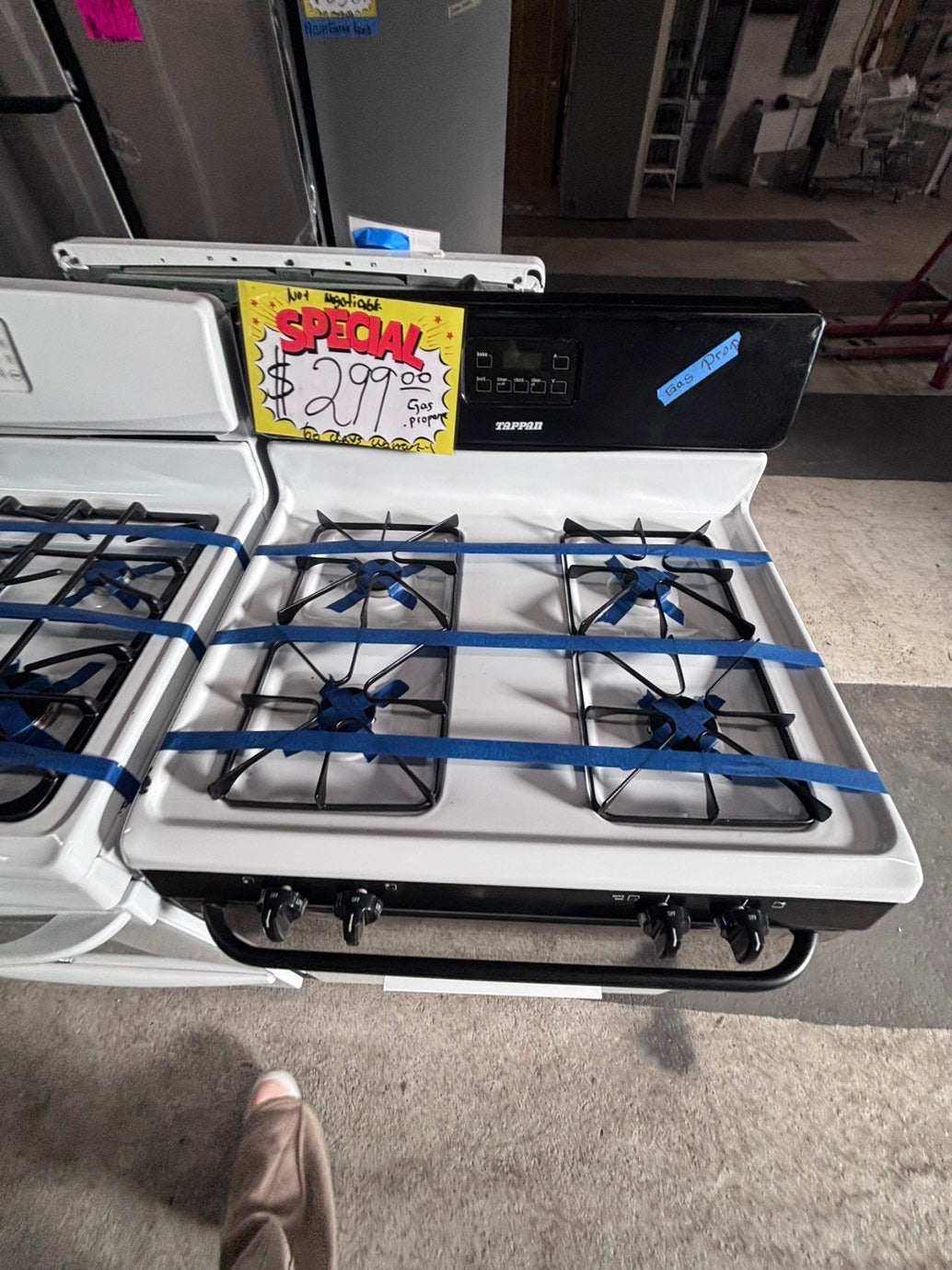 >special 🔥tappan gas range Propane 5 burner stainless steel bake broll 30" RefurbIshed #GTP90PB