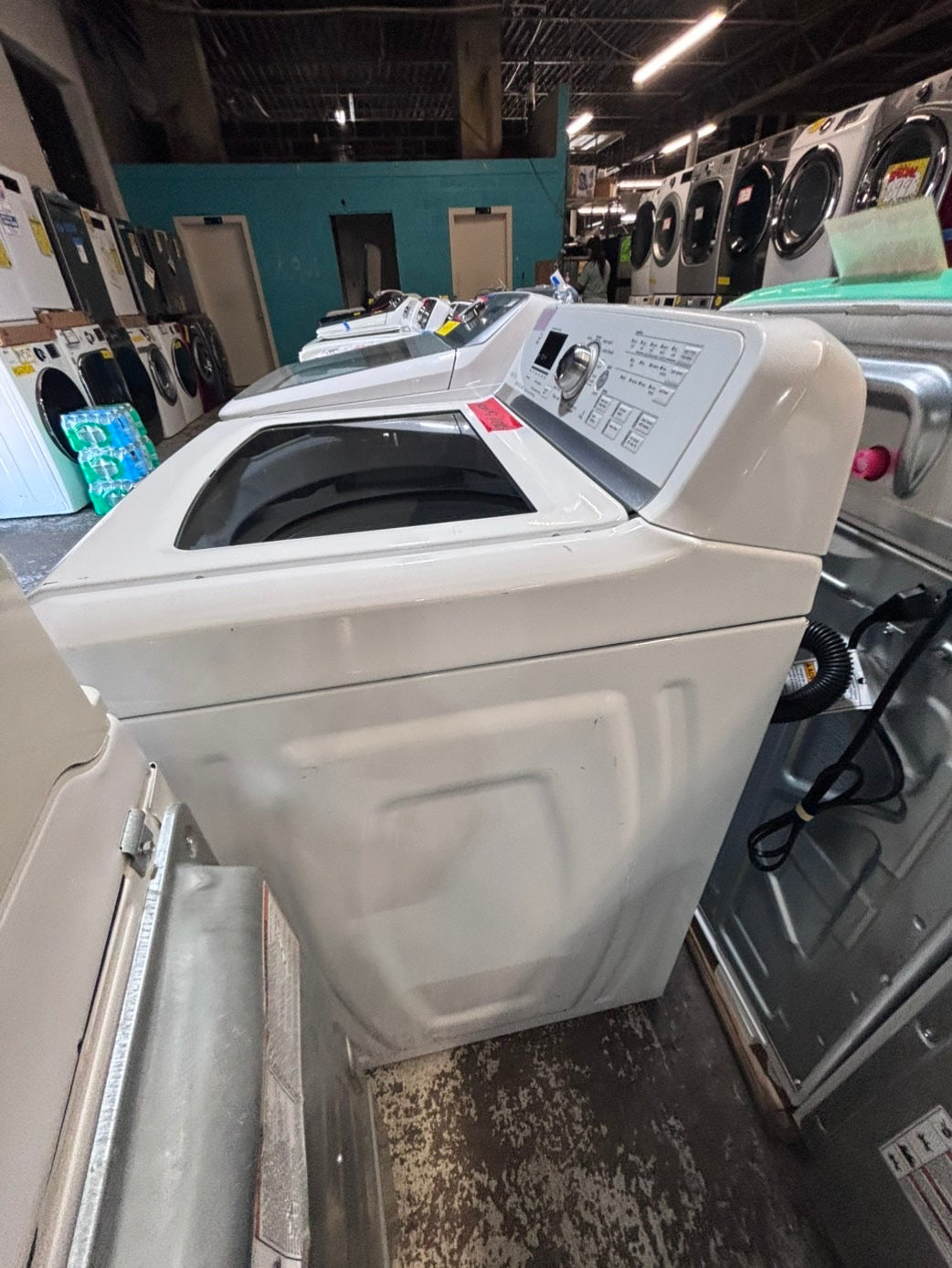 >*maytag bravos white  top top load washer large capacity & dryer set electric 220v side x side top load white color used-refurbished #WQX33SET
