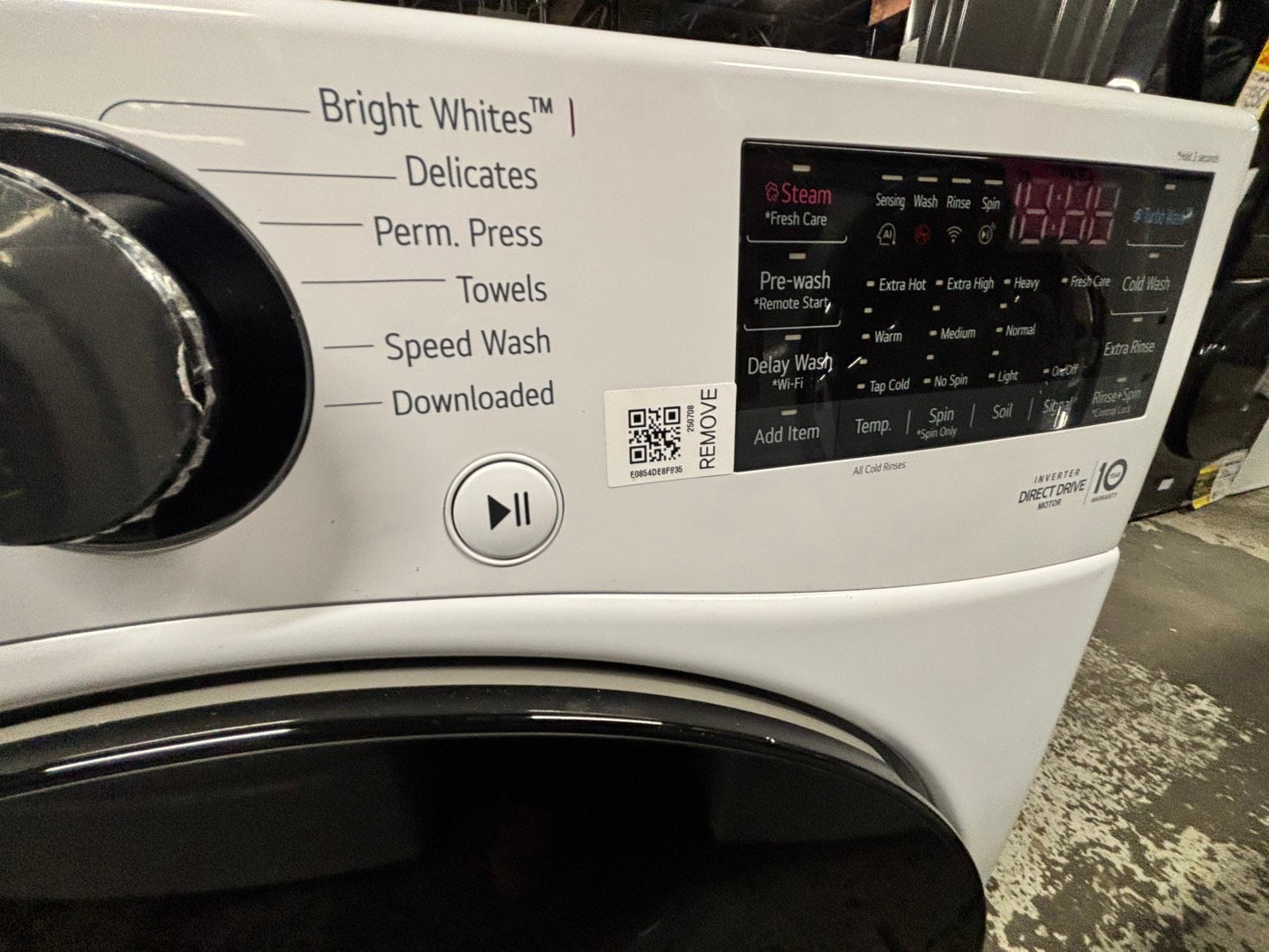 -LG new scratch and dent  open box front load stackable washer white  27" #FW167B