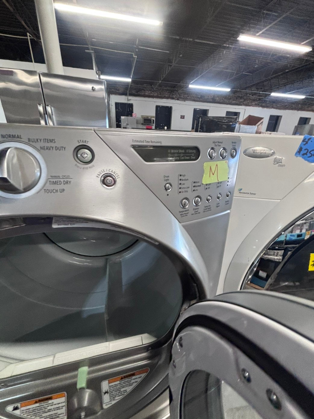 >*whirlpool Dryer electric 220v in white front load w/pedestal extra storage  drum large capacity 27" refurbished #EDV145B