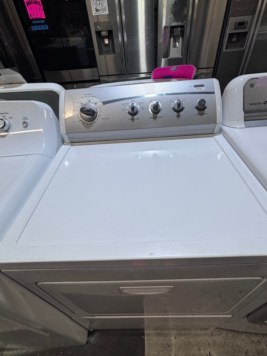 >*Kenmore  side x side large capacity electric 220v dryer  in white 27” Refurbished #EKD191B