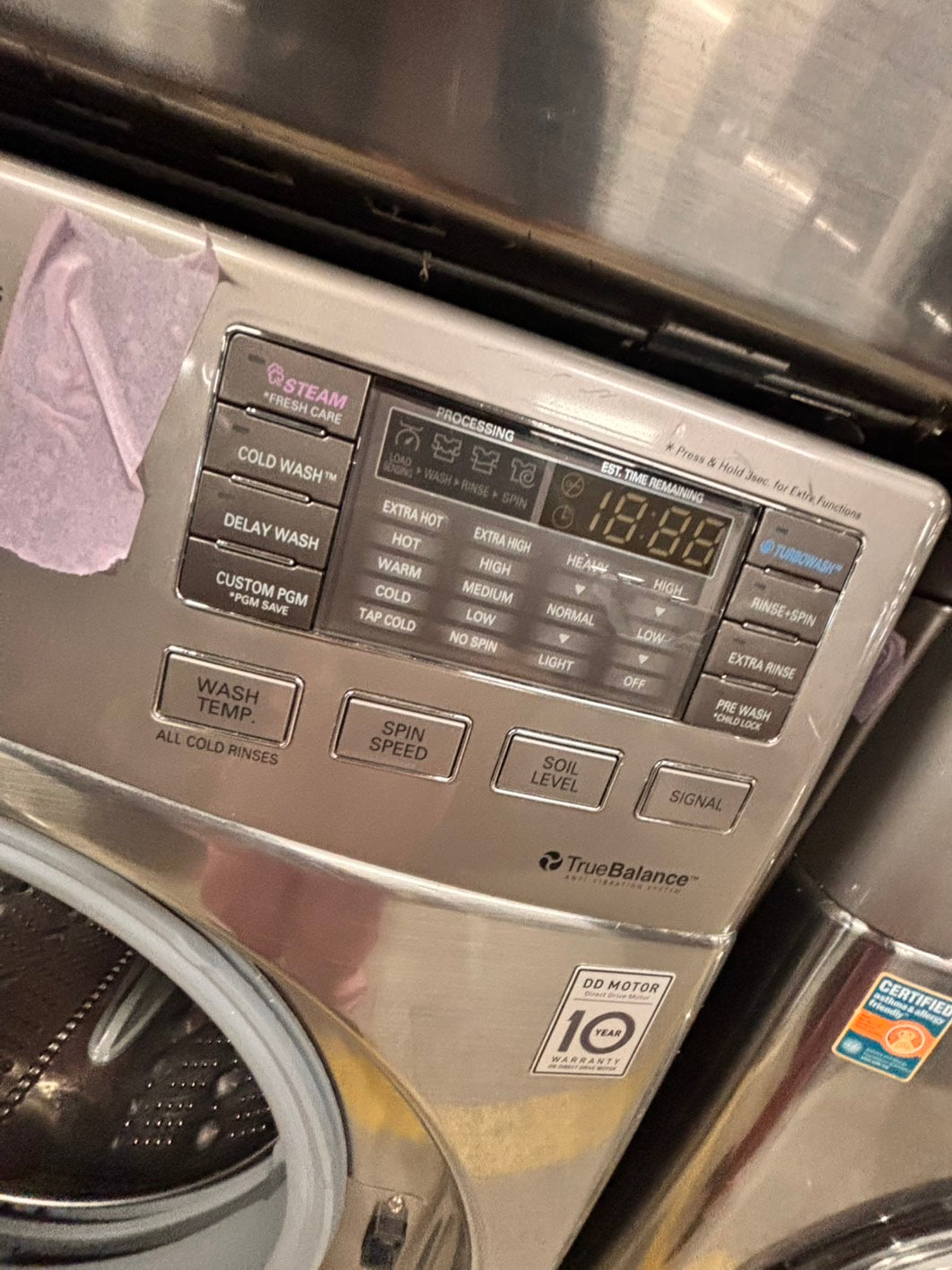 >special 🔥LG GAS  washer large capacity& dryer steam set front load stackable or side by side gray 27” in used-Refurbished #FWP33BSET