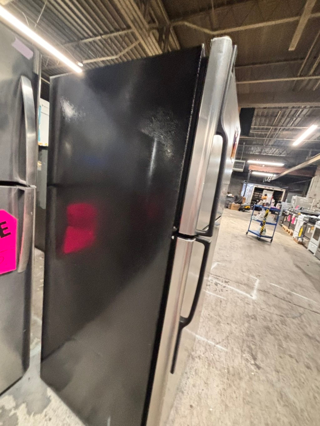 >special🔥GE black 30” Top freezer fridge with ice maker black    used-refurbished #RFX2FB