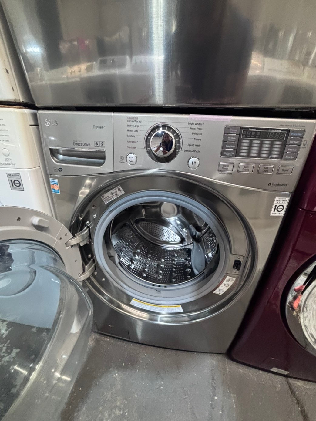 >* July 4th special 🇺🇸LG washer & dryer mix & match steam  set electric 220v front load stackable or side by side - sensor dry in gray  #WED89SET