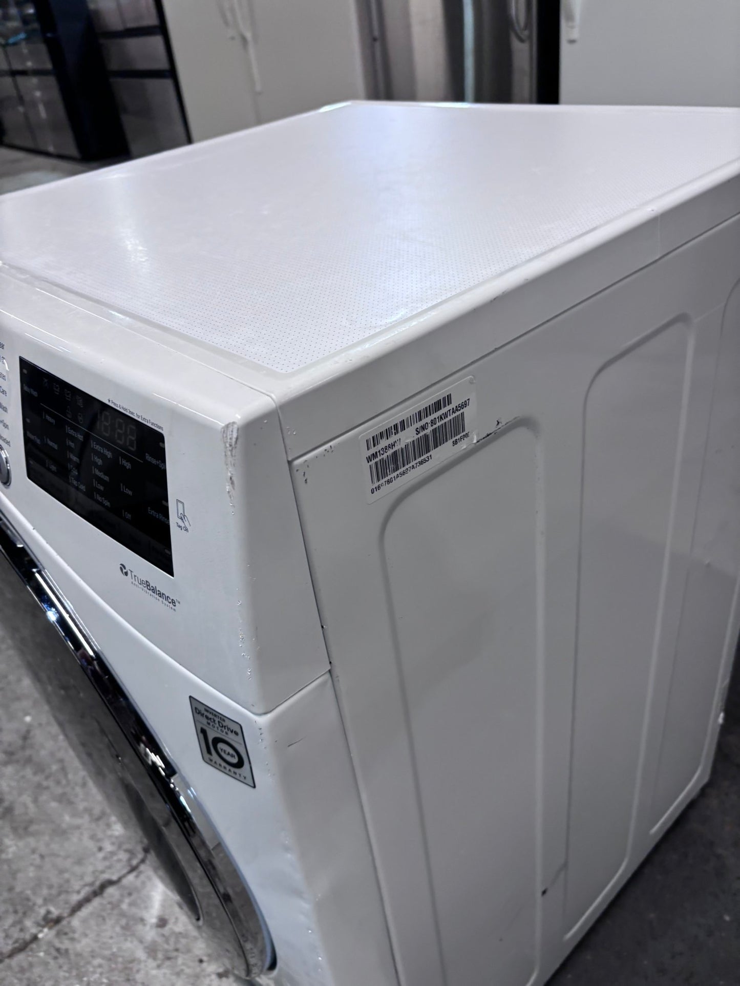 >*sale🔥🎈LG HE washer 4.5cu.ft white color stainless steel drum large capacity used-refurbished #WFTT17B