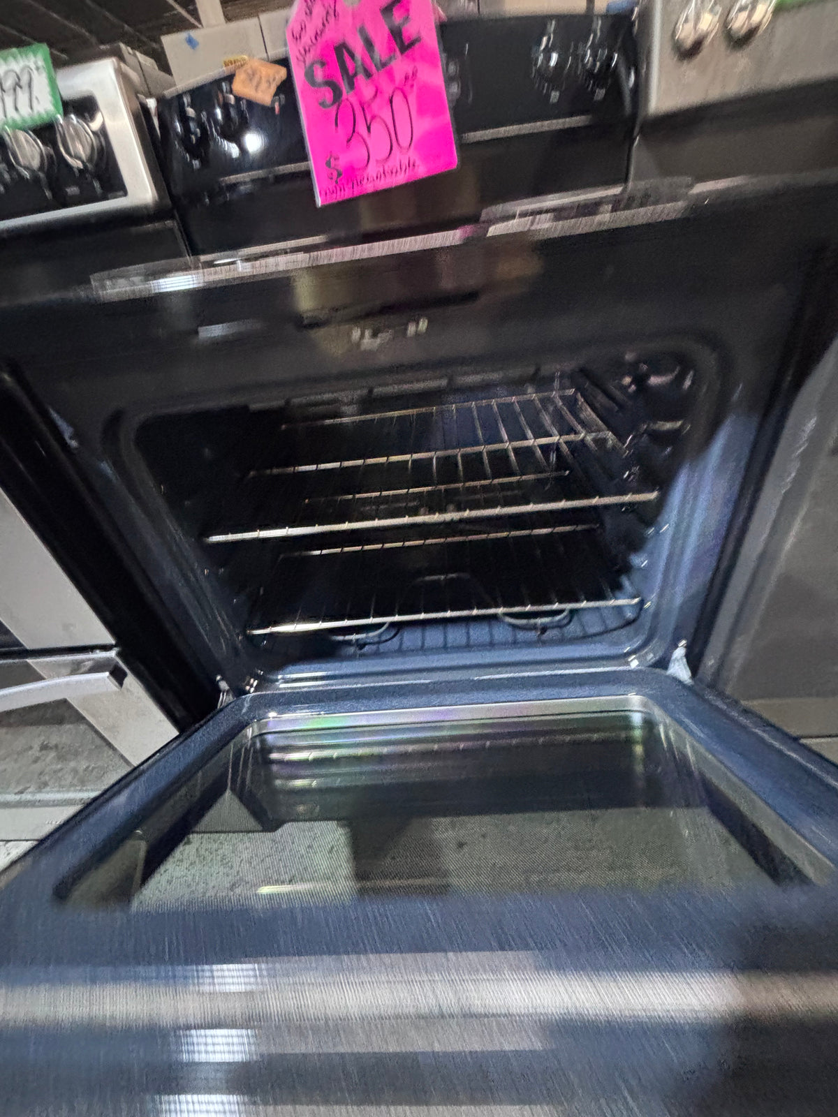 }GE black electric coil top range coil 220v bake /Broil 4 burner used-Refurbished  great condition 30" #GB1GE4B