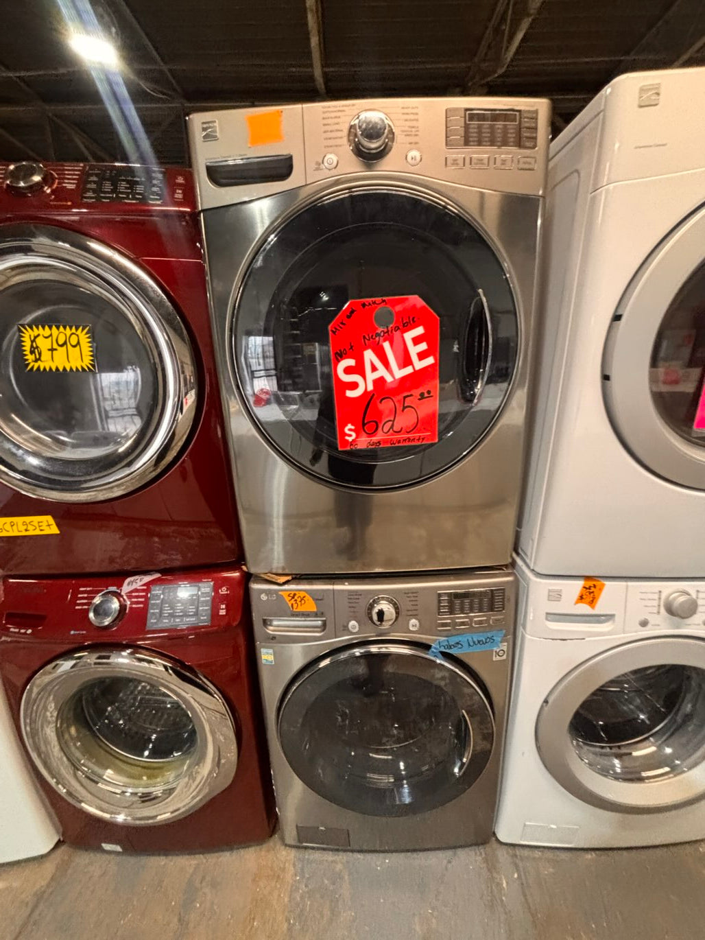 } special🎉LG  washer & dryer set electric 220v front load stackable or side by side - sensor dry , working 💯  with warranty , in silver color   #SPGC16SET
