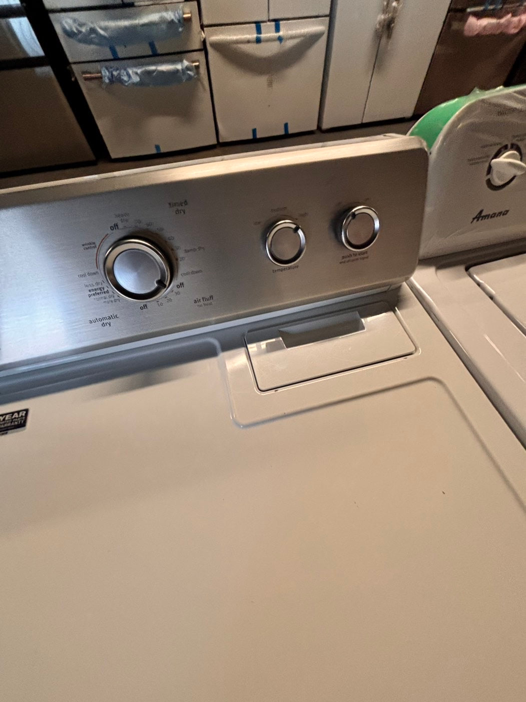 >maytag top load dryer side by side electric 220v large capacity & top load washing machine stainless steel drum with agitator used-Refurbished
#ASD56GBSET