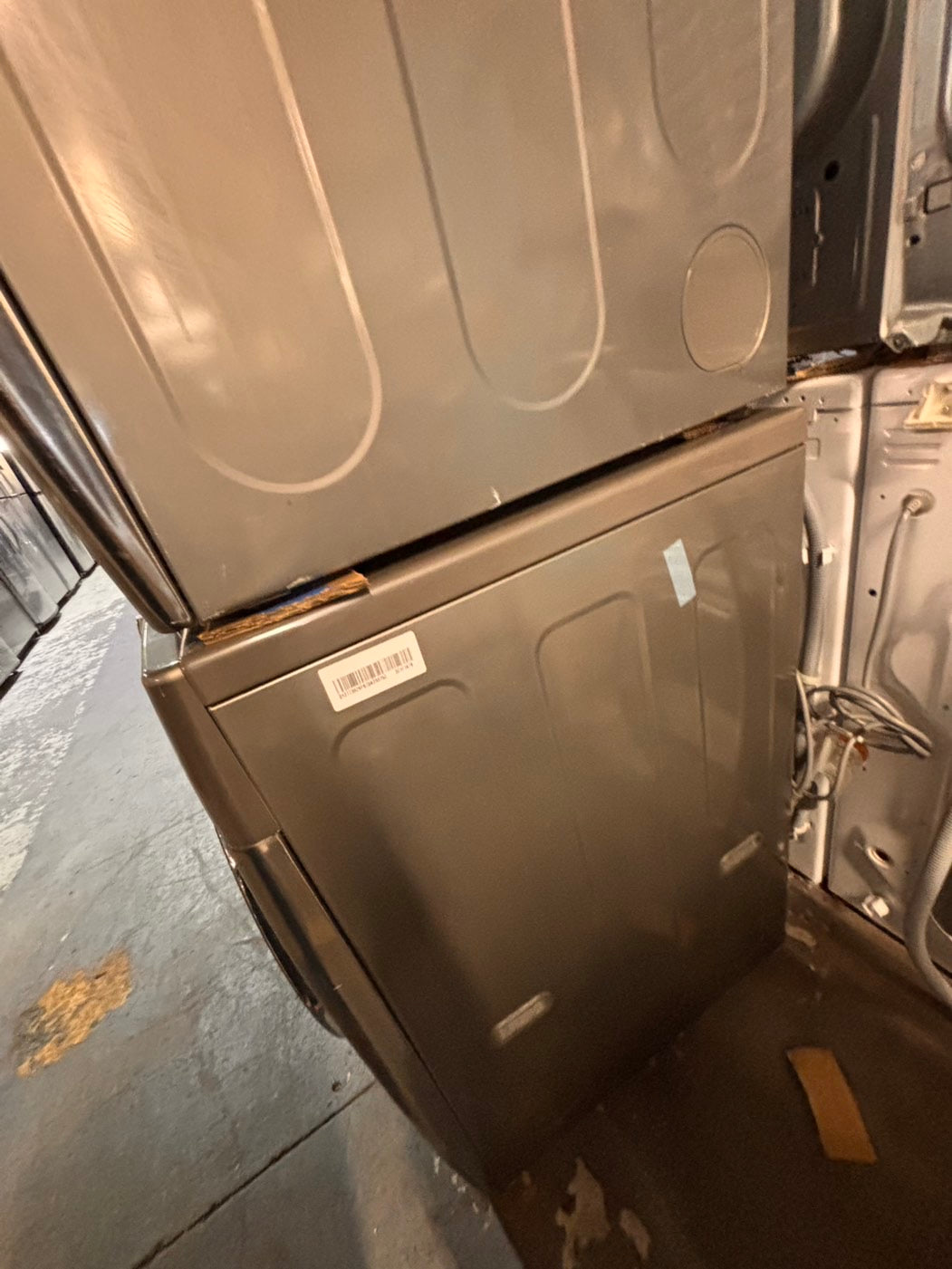 >*special🌟🔥 Used-great conditions refurbished LG steam washer 4.5cu ft & electric steam dryer 7.5 cu ft large capacity set electric 220v front load stackable or side by side - sensor dry He in silver-gray   #WDLGP1SET