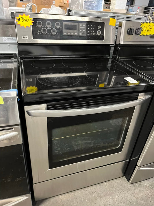 LG electric range stainless steel 5 burner warming zone convection bake roast broil self clean 30" #ER750NB