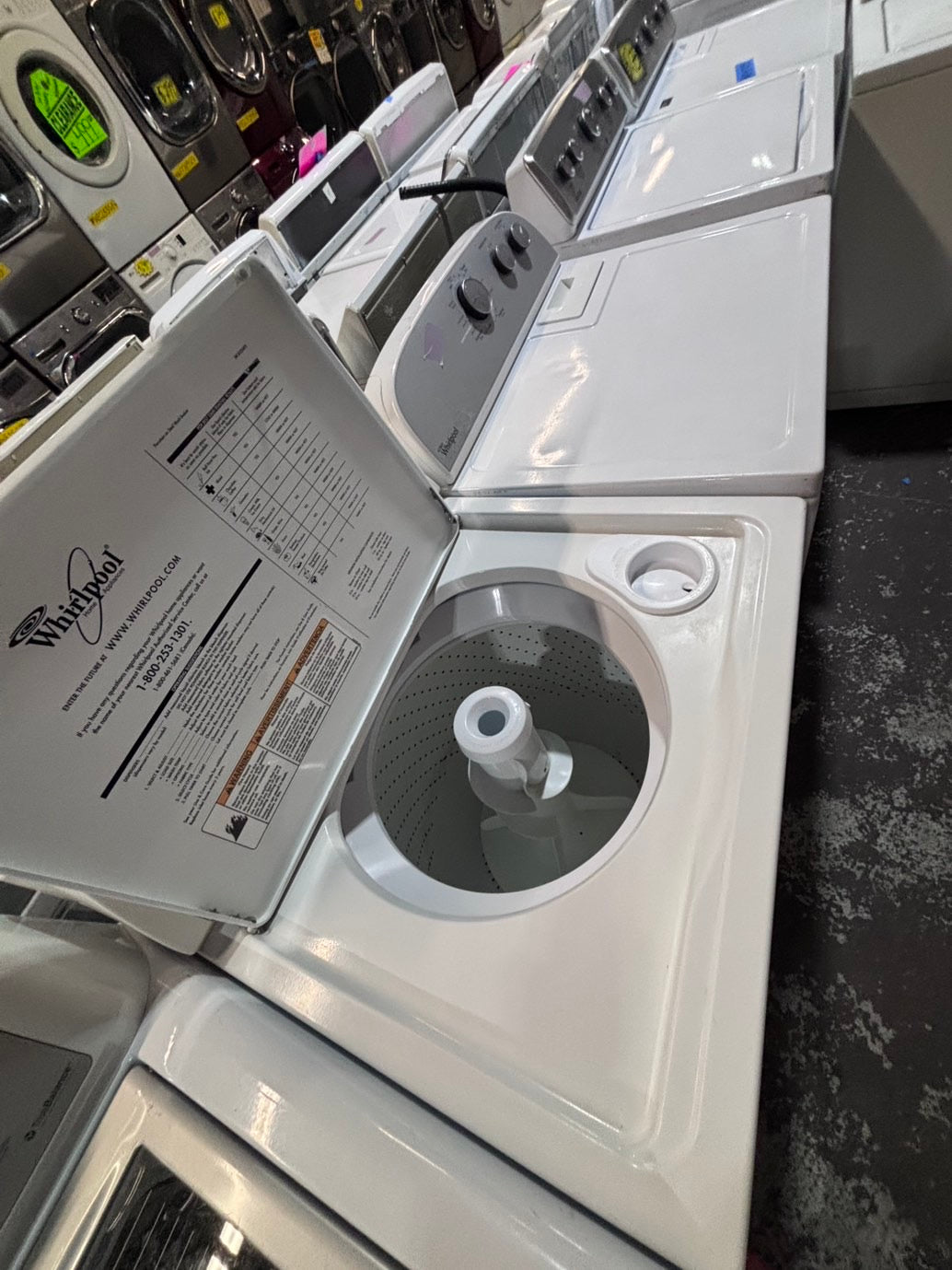 >*whirlpool top load washer large capacity with removable agitator  & electric dryer 220v  set top load side by side #MN33YB
