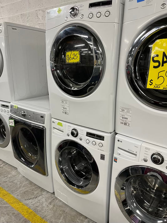 LG washer & dryer set electric 220v front load stackable in white 30" in Refurbished #WD928RB