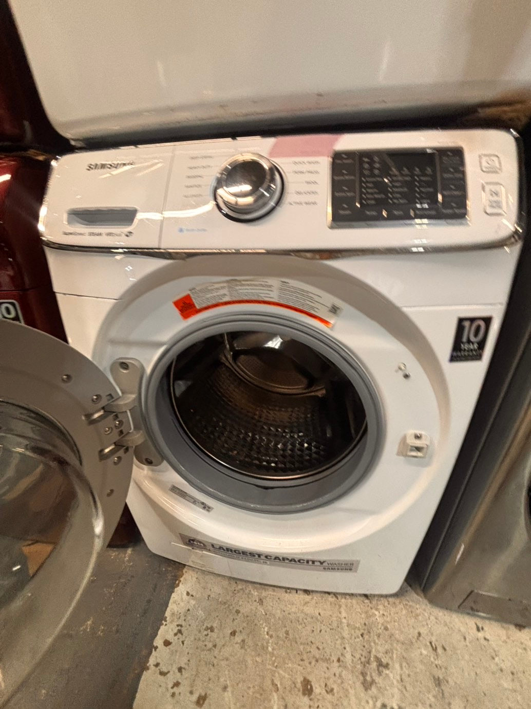 >*Samsung steam washer 4.5 cu ft & dryer 7.5 cu ft set electric steam 220v front load stackable or side by side - sensor dry white color   #WD658SET