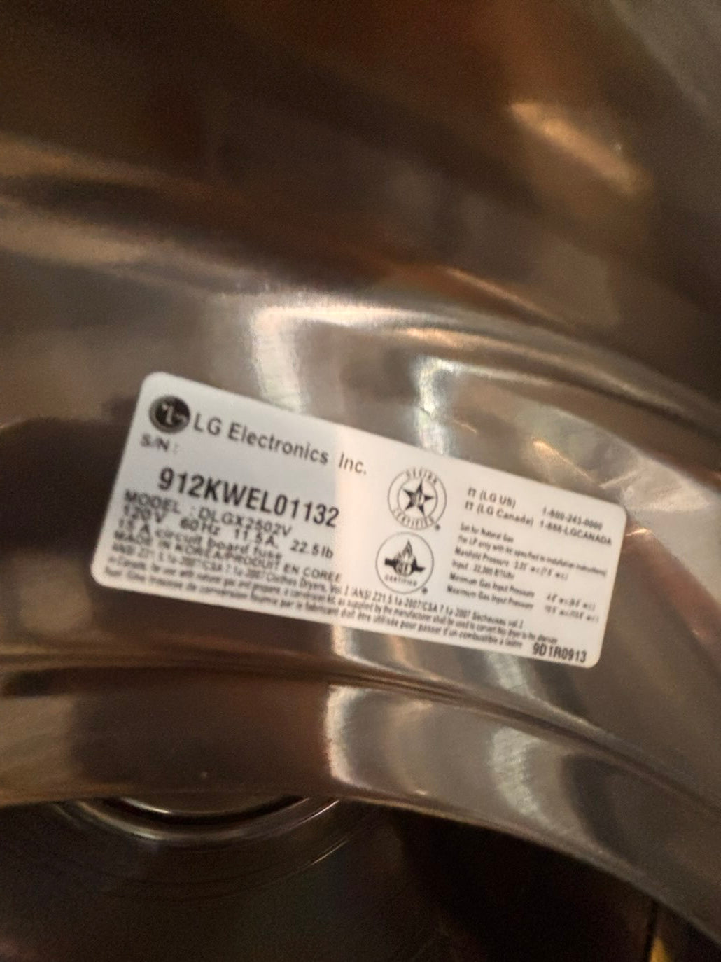 }}LG GAS  washer large capacity& dryer steam set front load stackable or side by side gray-silver 27” working 💯 with warranty !   used-Refurbished #LGSQ77SET