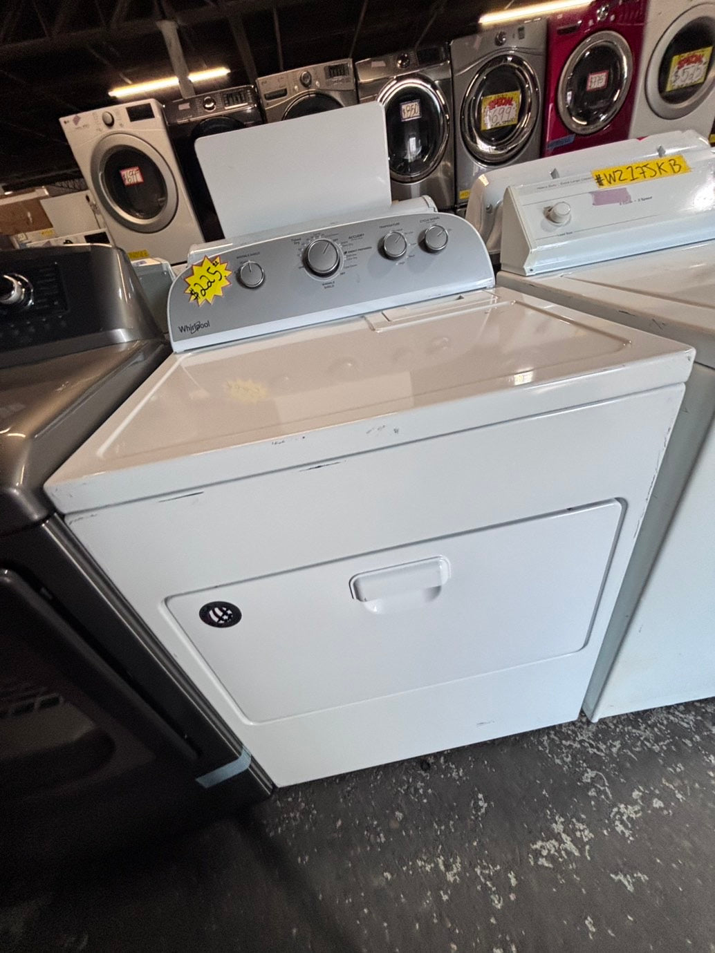 >*whirlpool  29” large capacity electric dryer 220v side by side used-refurbished #WED41B