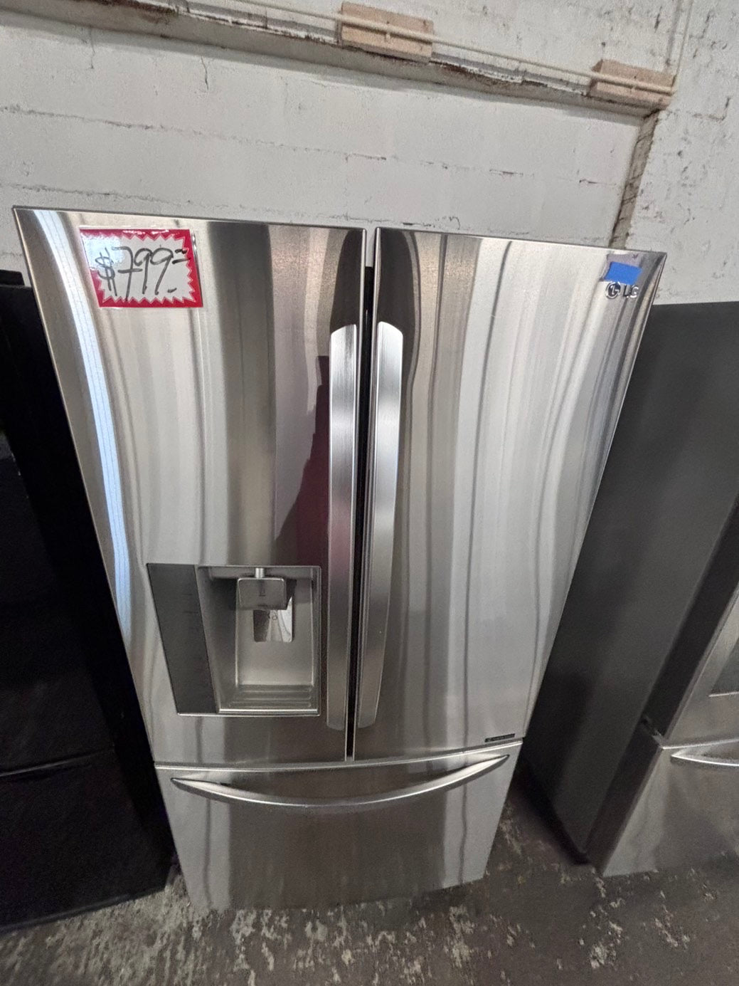 >LG French door Refrigerator counter depth stainless steel w/ ice water dispenser 36" #ARF31B