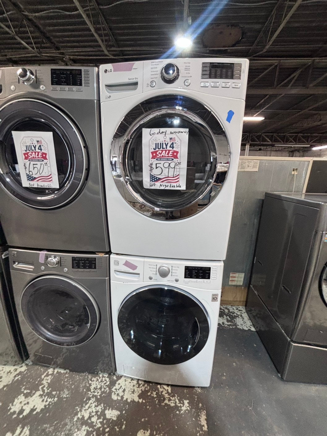 >*early July 4th special 🇺🇸kenmore washer & LG dryer mix & match set electric 220v front load stackable or side by side - sensor dry in white color #WH4YSET
