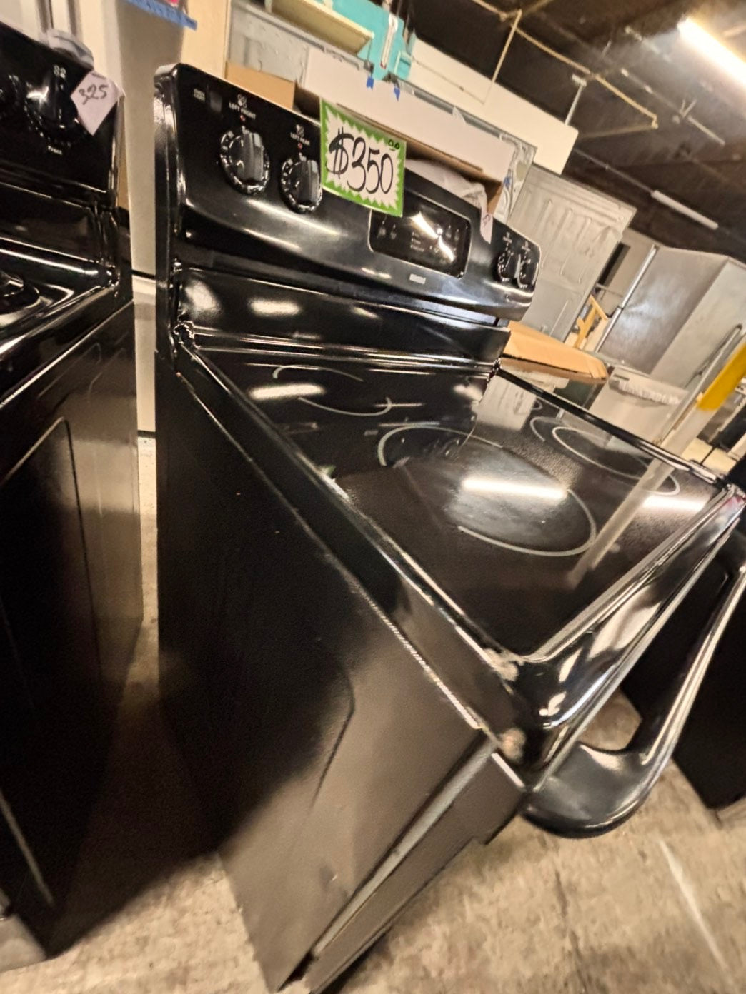 >special💫kenmore  Glass Top electric stove  bake /broil,Self clean 30” 4 burner ,black  color,     used-Refurbished   #KESC99B
