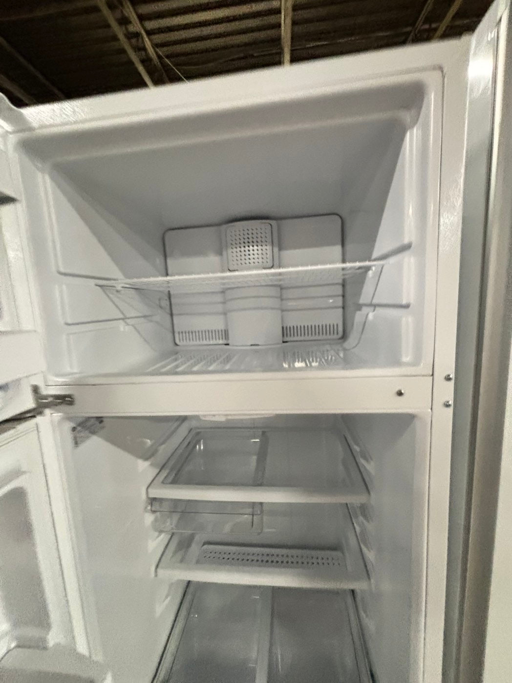 * GE used like new-top freezer refrigerator in white no ice maker 28" #RF1139FB