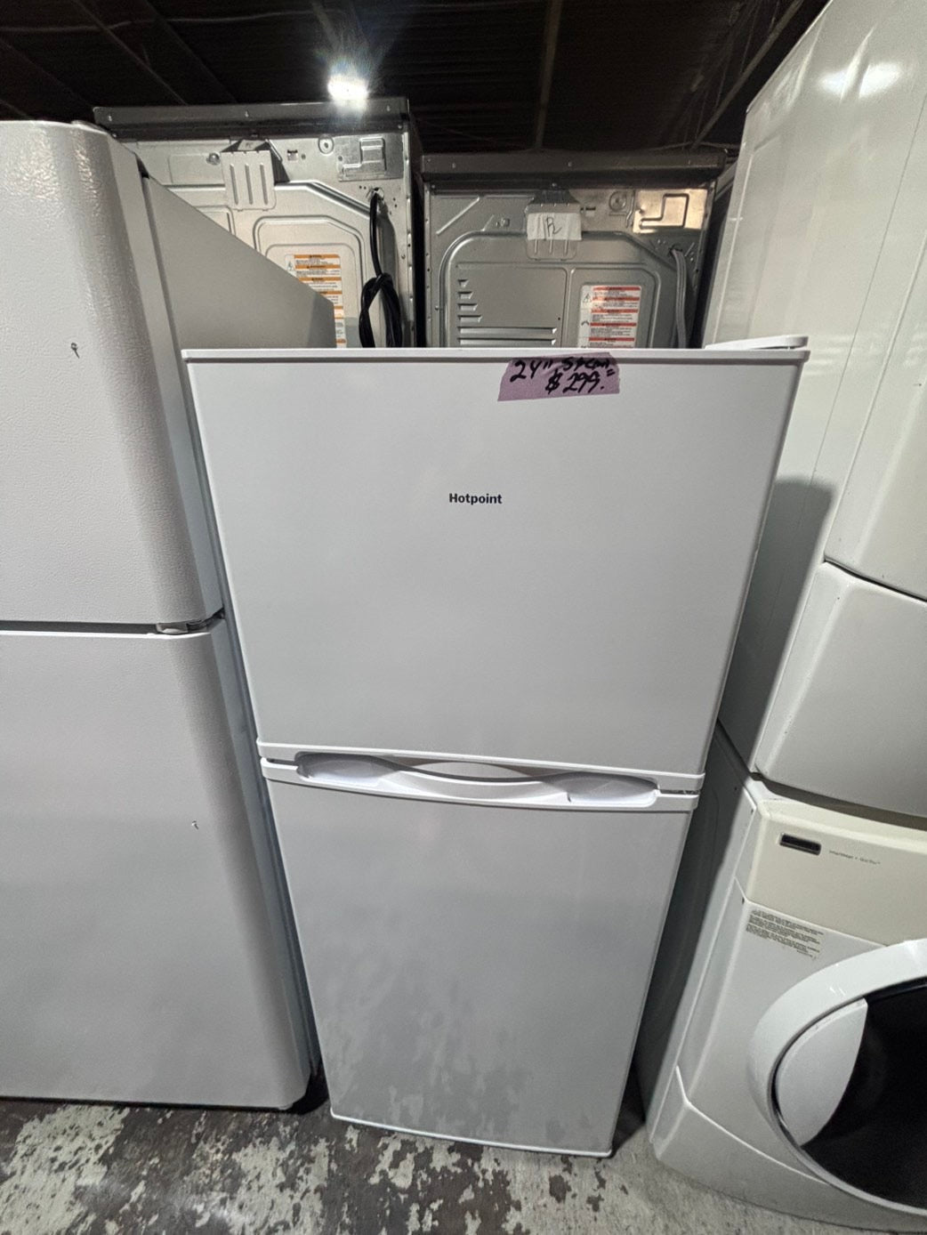 >*top freezer refrigerator stainless steel 24" refurbished #RSA1DB