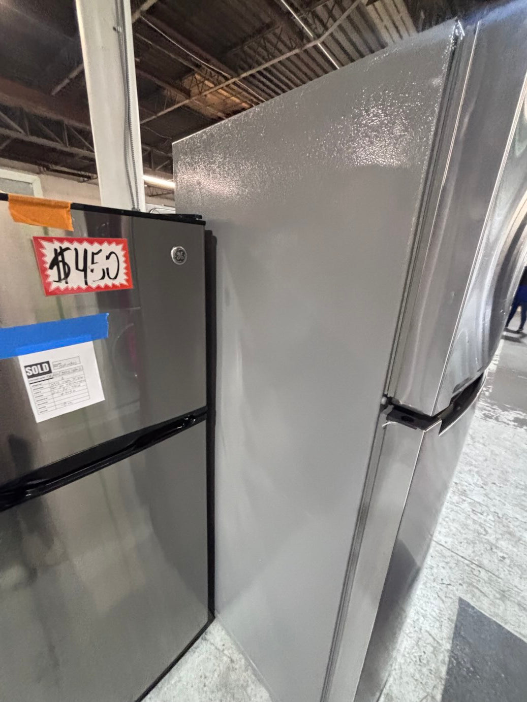 >*28” whirlpool top freezer fridge stainless steel  used-refurbished #FFQX4ZB