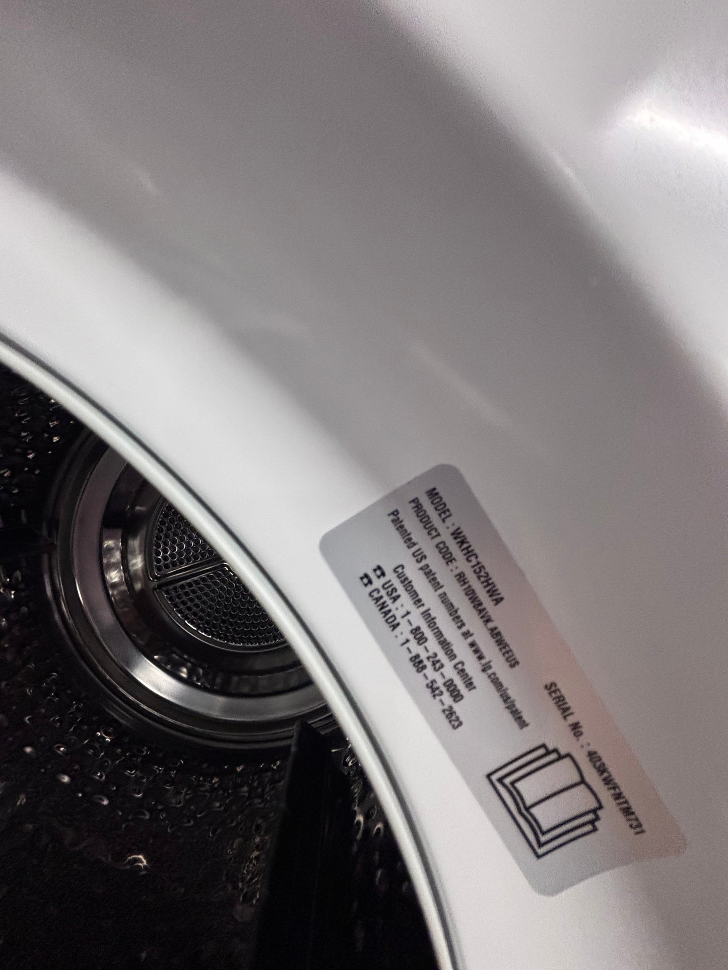 >>LG TQ 24” x 65h wash-tower (washer & dryer) 220v washer & dryer set used -in  white 24" #WTLT9B
