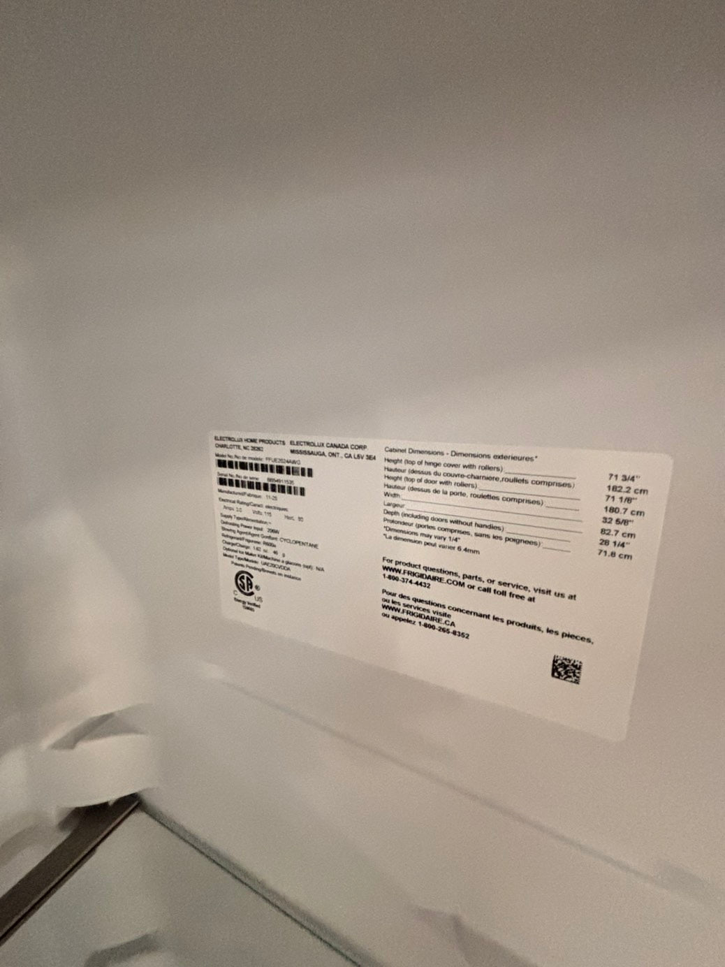 Open box 📦 costumer return 33’”in. 20 cu. ft. Garage Ready Freezer in White with Temperature Alarm and Auto-Close Door, ENERGY STAR #FZR25PBB