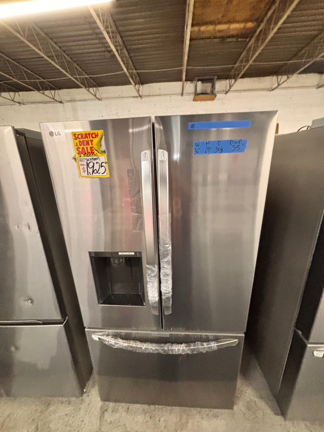 >special🎈LG New open box 📦 Refrigerator with ice maker & water dispenser - Stainless Steel #RFLG14DB
